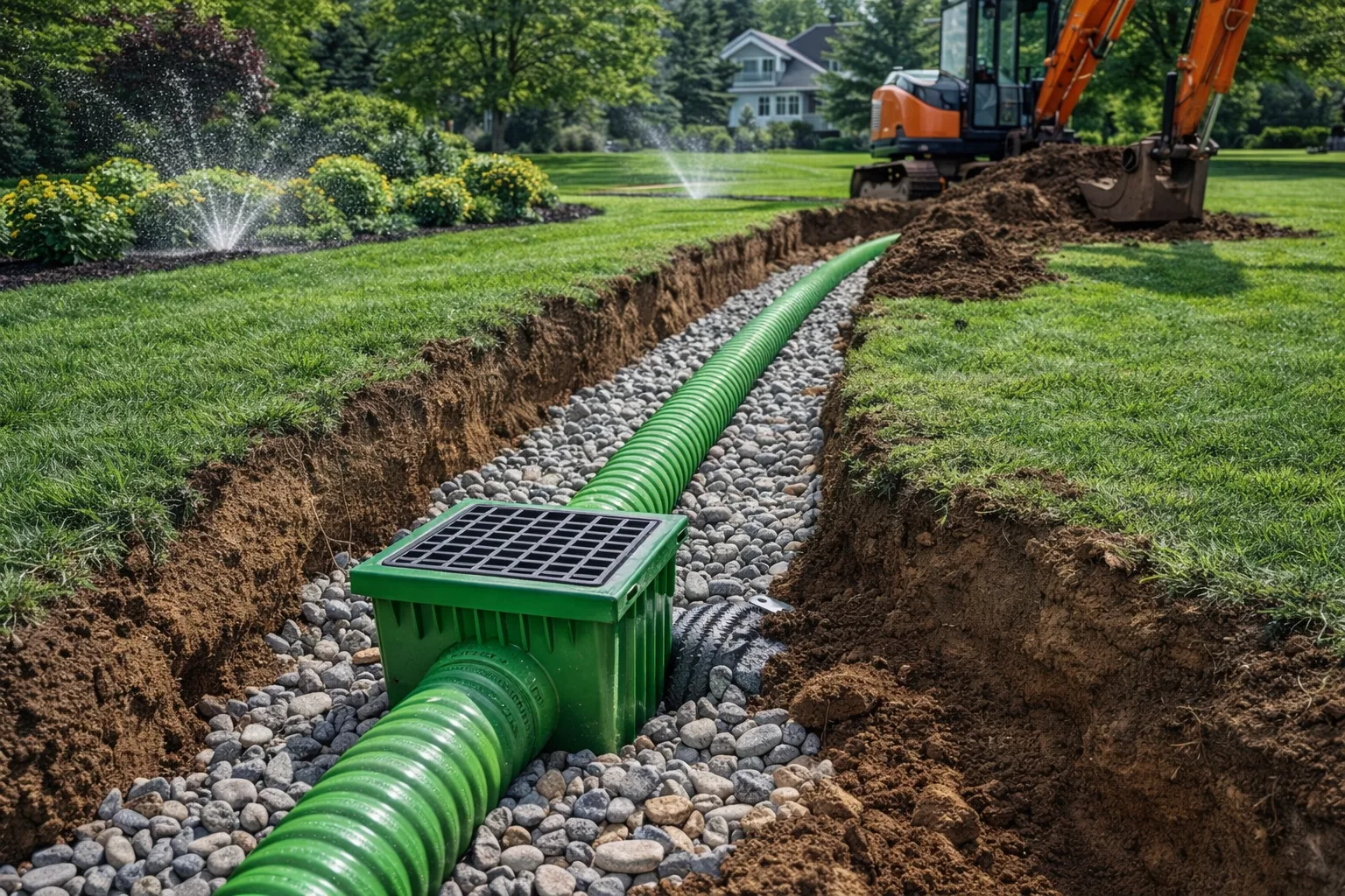 Drainage correction and grading project in Clayton NC