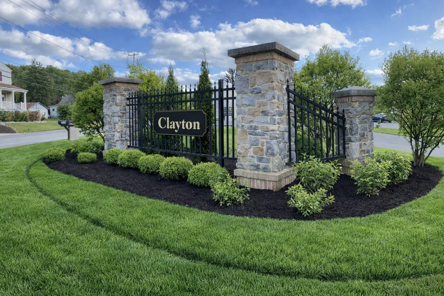 Freshly upgraded landscaping project in Clayton, North Carolina